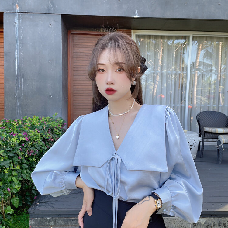 goods in stock! New year in early spring! [J2. J1wg] lady temperament gentle and versatile blouse 22027# cqw