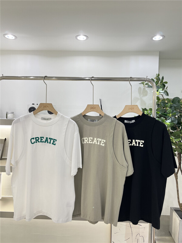 New in early summer! [Jaja] round neck loose small design letter short sleeve T-shirt 15312# ZZL