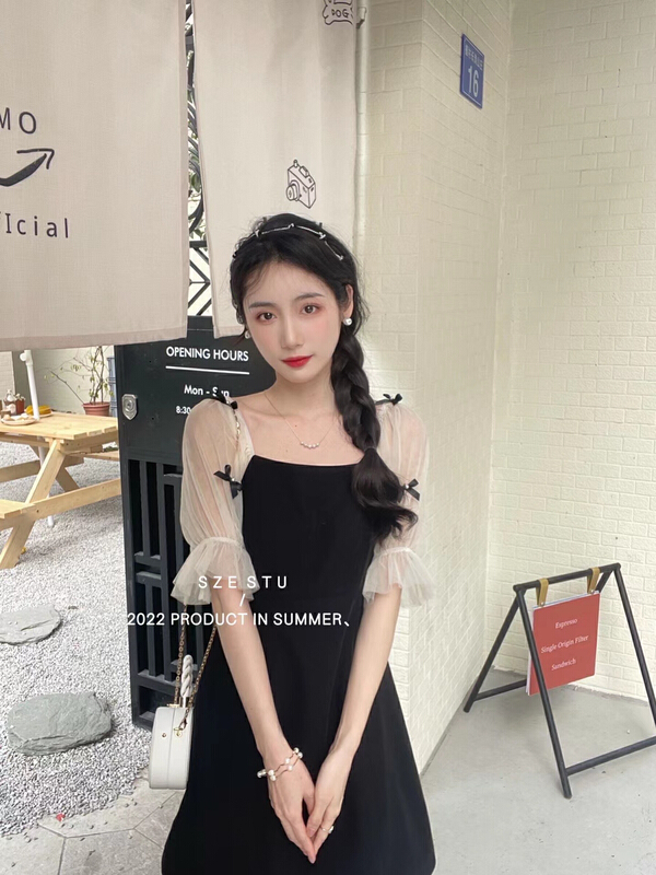 goods in stock! New in early summer! [Sze] lady romantic square collar dress 90519# zxx
