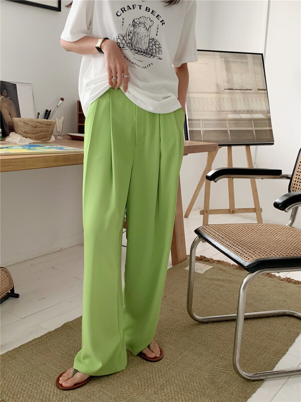 Five colors! New in early summer! [Chennai] solid color versatile straight pants u037# zxx