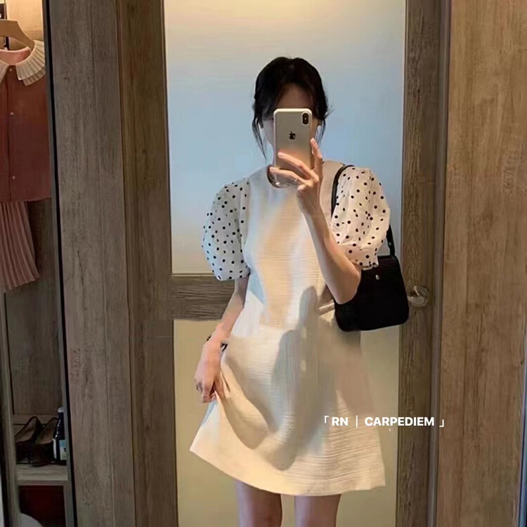 [R n] small fragrance stitched dress 81116# ll