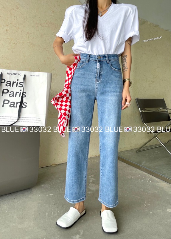[blue] casual boyfriend loose jeans 33032# hjy