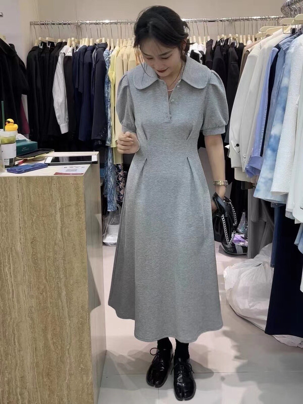 New in early summer! [CCJ] Korean bubble sleeve waist closing dress 8125# hjy