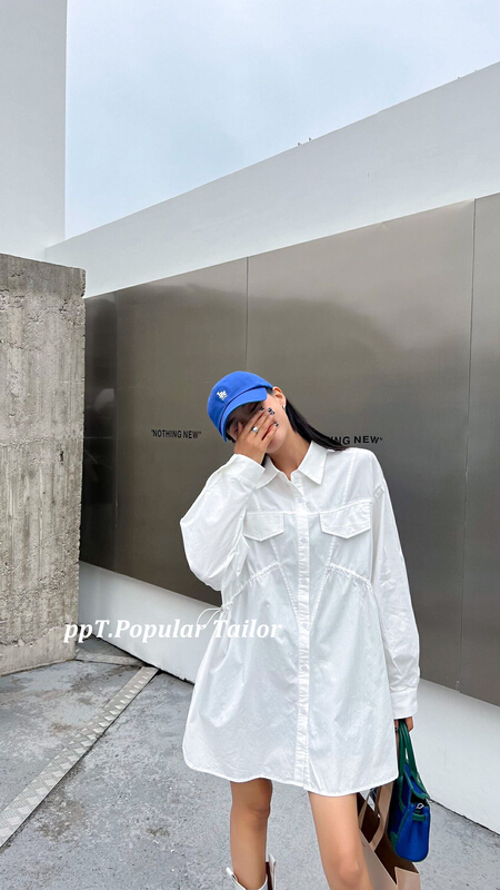 [ppt] Korean loose design drawstring shirt 6160# XYY