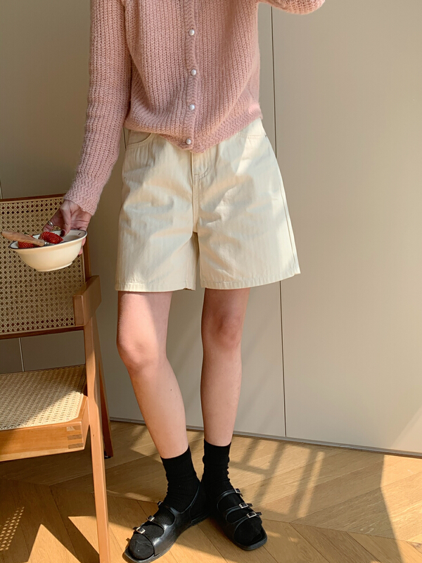 New in early summer! [meet me] Korean versatile simple denim shorts ys-6978# ll