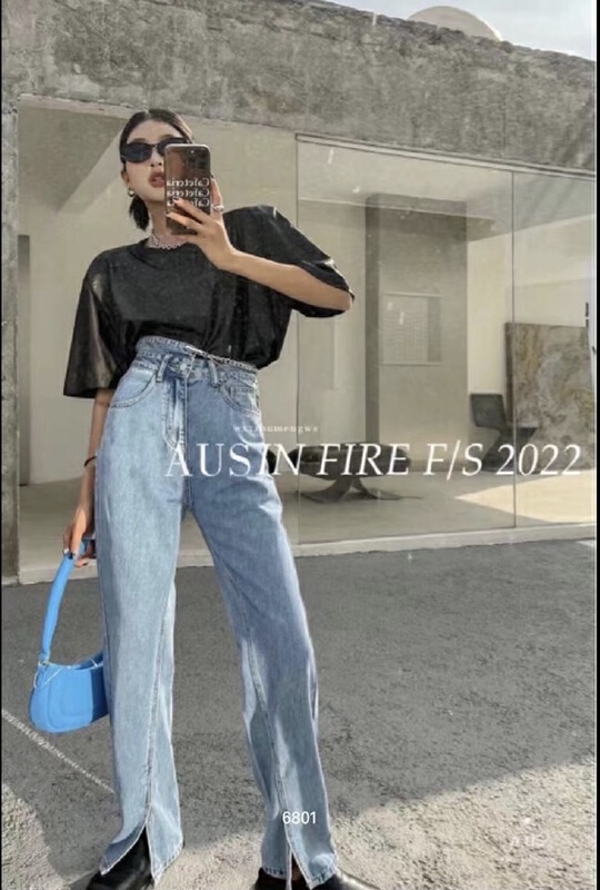 [aus] unique chain design versatile jeans (with chain) 6801# LSW