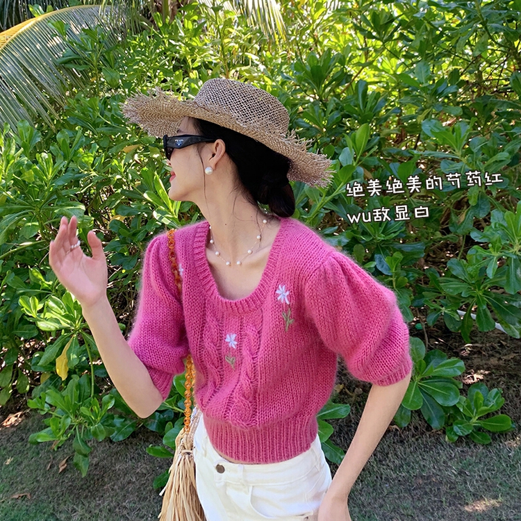 New year in early spring! [pan] hand crocheted bubble sleeve sweater 00221# PCZ