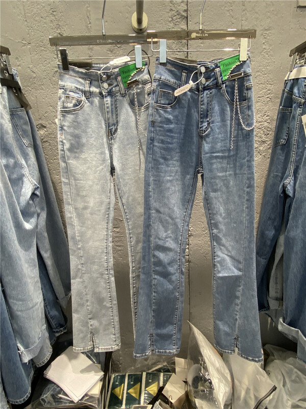 [dtoo. Lin] split micro horn chain jeans (detachable with chain) n2317# ozq