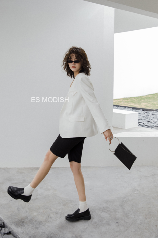 goods in stock! New year in early spring! [es modish] fake two collarless design suits jk1548# XYJ