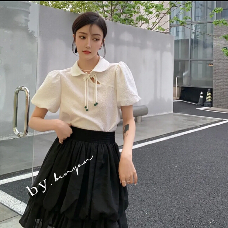 goods in stock! [benyan] Guofeng girl's Chinese jade plate stone blouse d2022# zxx