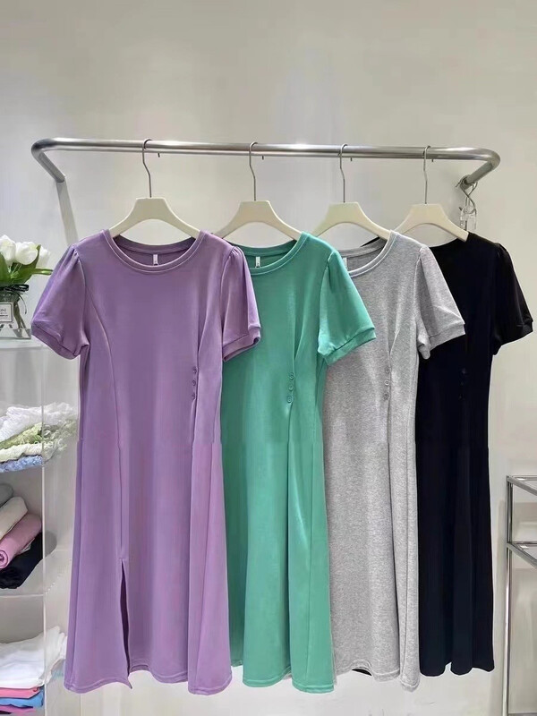 [CCJ] Korean casual round neck dress 8181# hjy