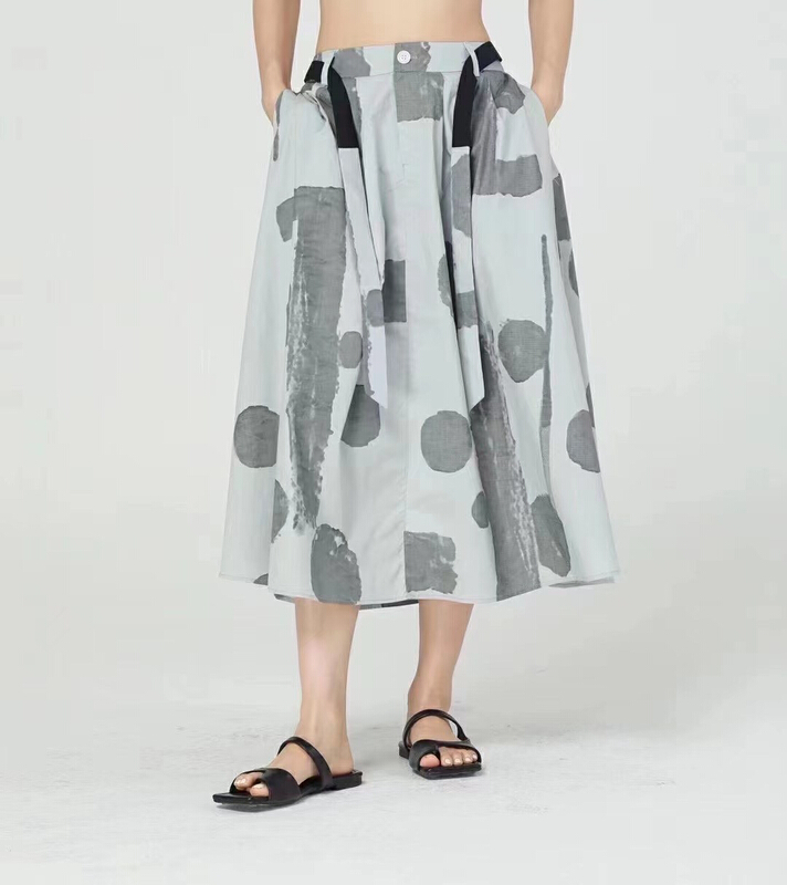 goods in stock! New in early summer! [cyard] irregular circular pattern Fashion skirt (with waist rope) 82021# Cl