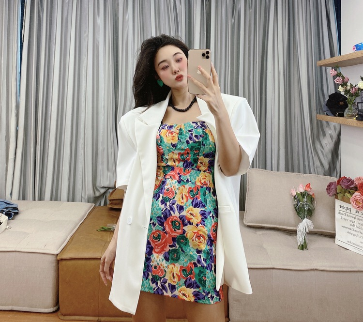 [sister] short sleeve light net red suit (with belt) ys1-237# ozq