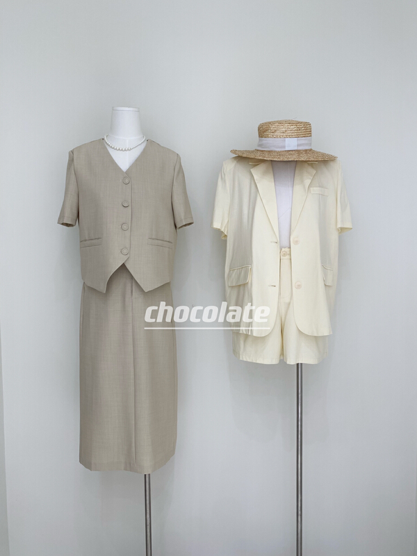 [chocolate] Korean loose shirt + temperament slim skirt suit 28057# ll
