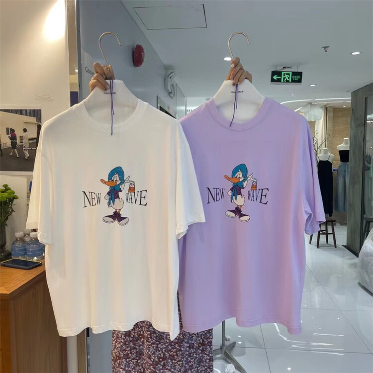 [beauty women] Korean style Japanese versatile cartoon short sleeve T-shirt wt091# CLS