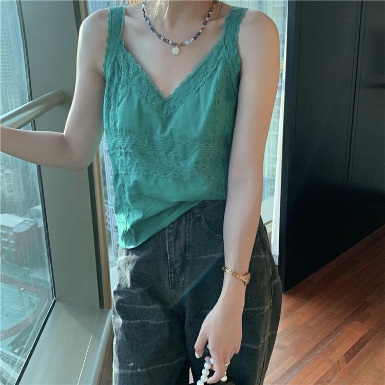New year in early spring! [LML] Hanfeng ins sweet LACE VEST (vest only) 8432# ozq