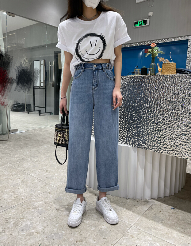 Original price 77.83! New year in early spring! [en Xi'er] Korean version of back elastic waist skinny jeans k0392\l