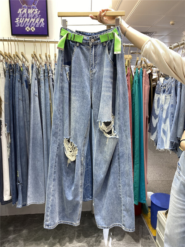 New in early summer! [TIMI] distressed trend loose Vintage Jeans 6978# LSW