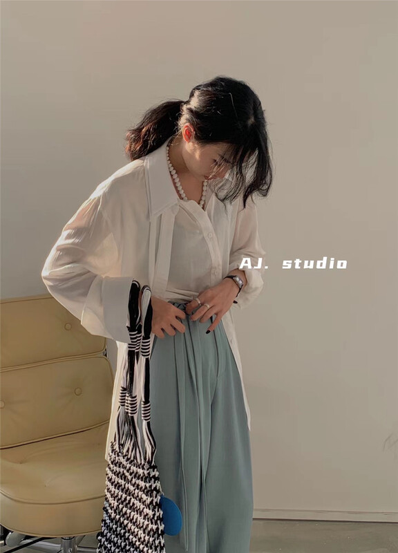 Early spring! [AJ. Studio] single breasted clean comfortable shirt 9166# ll
