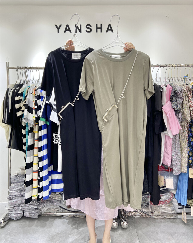 [Yan Sha] simple temperament loose dress (with chain) 229# CLS