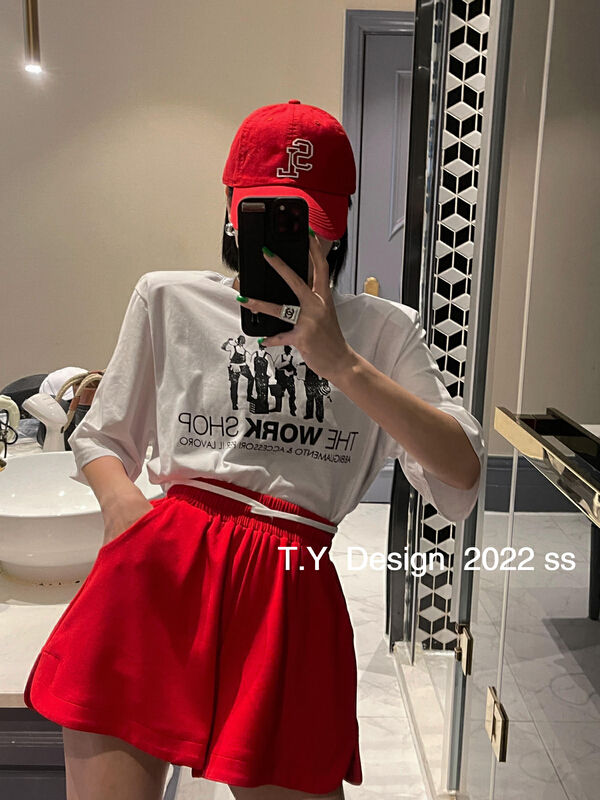 [T.Y tangyuanjia] Korean Pullover printed short sleeve T-shirt 2002-1# ozq