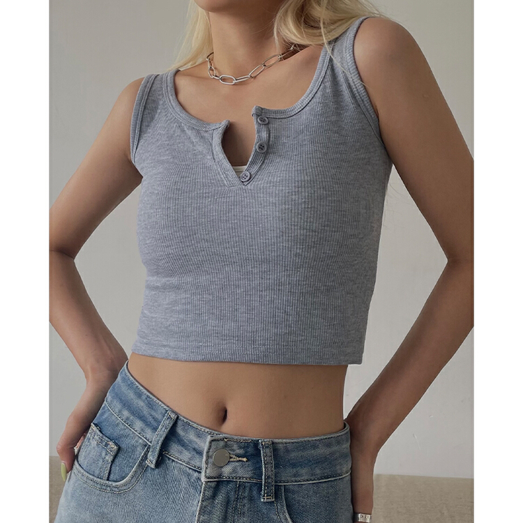 [FabI] solid color, simple and versatile, slim vest / sling 3483# XYJ