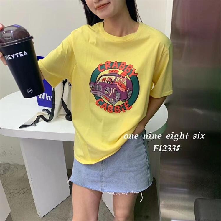 [1986] loose and versatile printed short sleeve T-shirt 1233# XYY