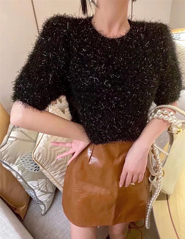 New year in early spring! [Hello] round neck Pullover tassel short sleeve warm sweater (chain not equipped) 3077# jhy