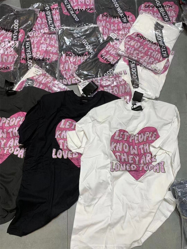New in early summer! [buyer Yan Xuan - God of wealth] Korean love printed loose short sleeve T-shirt 1216# Cl