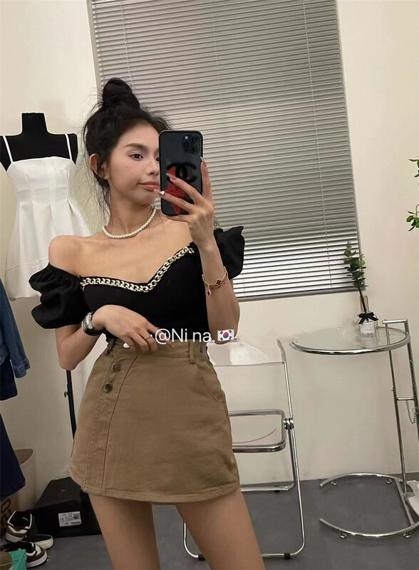 [Muxi] Korean versatile High Waist Hip Wrap Skirt 937# WPL