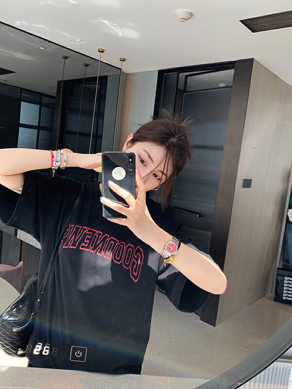 New in early summer! [wgwe] boyfriend style letter print versatile short sleeve T-shirt 1534# PCZ