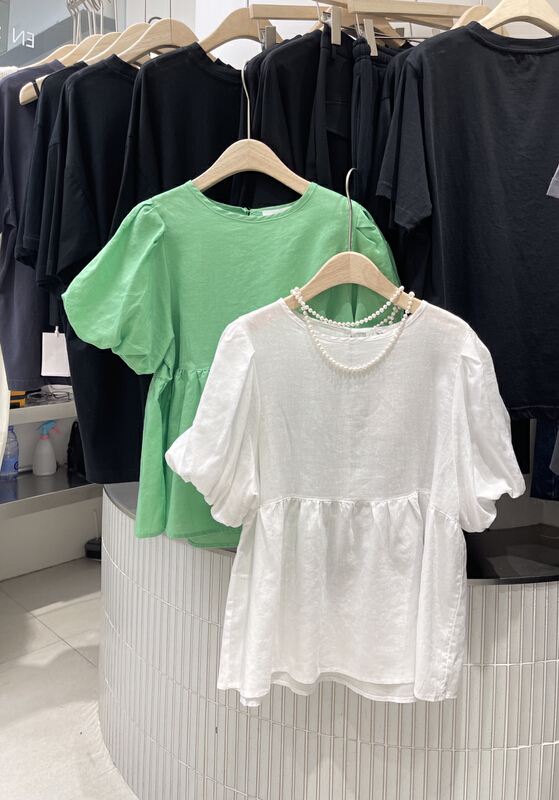 goods in stock! [sanbara] Korean linen doll shirt s9287# LSW