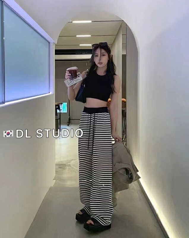 goods in stock! New in early summer! [d.dl] striped loose fit casual pants 8367# WTT