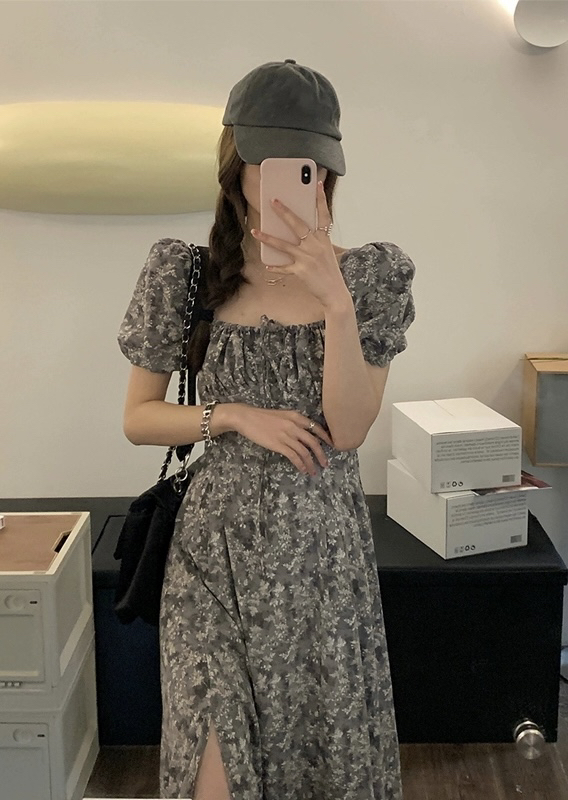 【JH】網紅燈籠袖碎花連衣裙  41703#  PCZ
