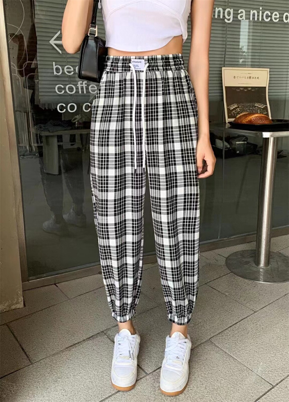 [. MS Buer] Korean Plaid comfortable casual pants 2245# LSW