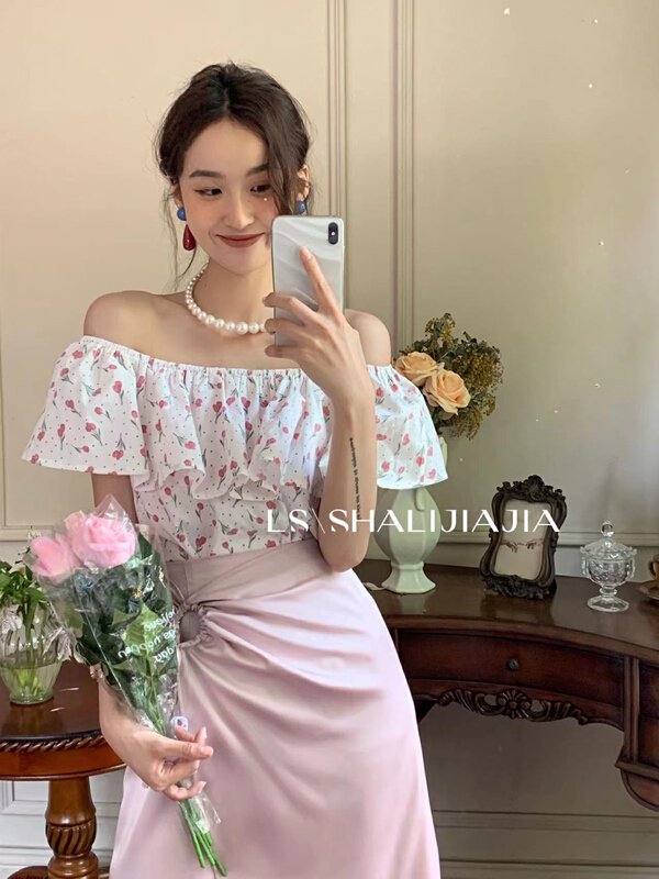 goods in stock! New in early summer! 【 LS 】 sweet Ruffle versatile blouse 60082# WPL