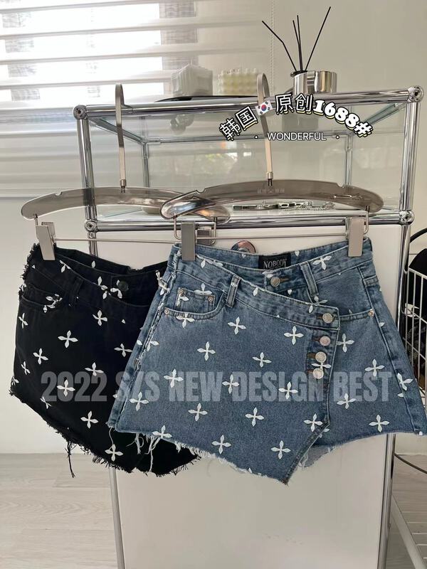 [thgz fairy tale princess] simple and versatile cross pattern skirt pants 1688# JJ