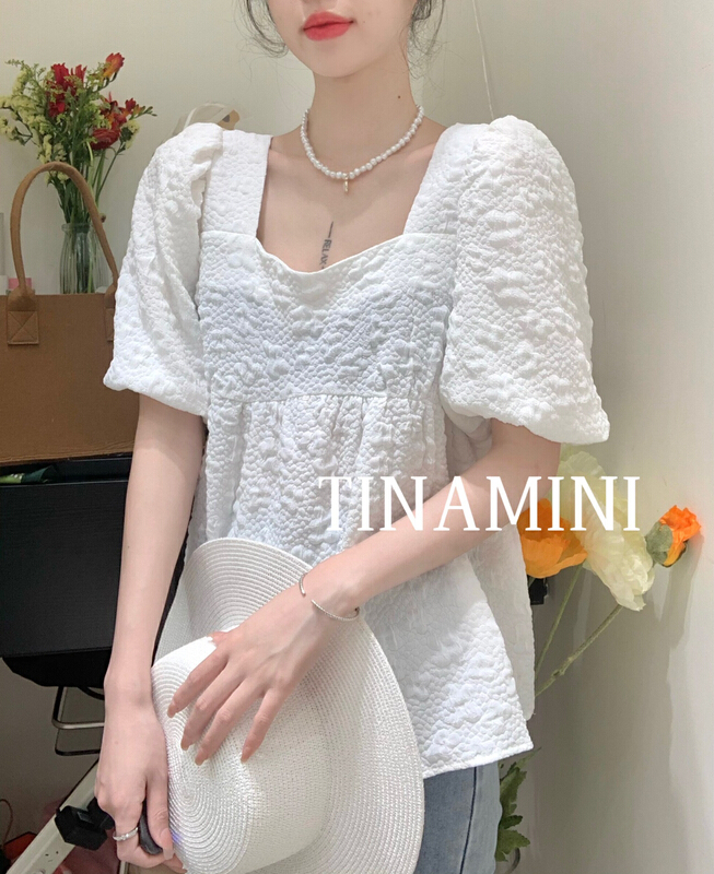 New in early summer! [Tina Mini] Korean Pullover solid color small shirt a6682# hjy