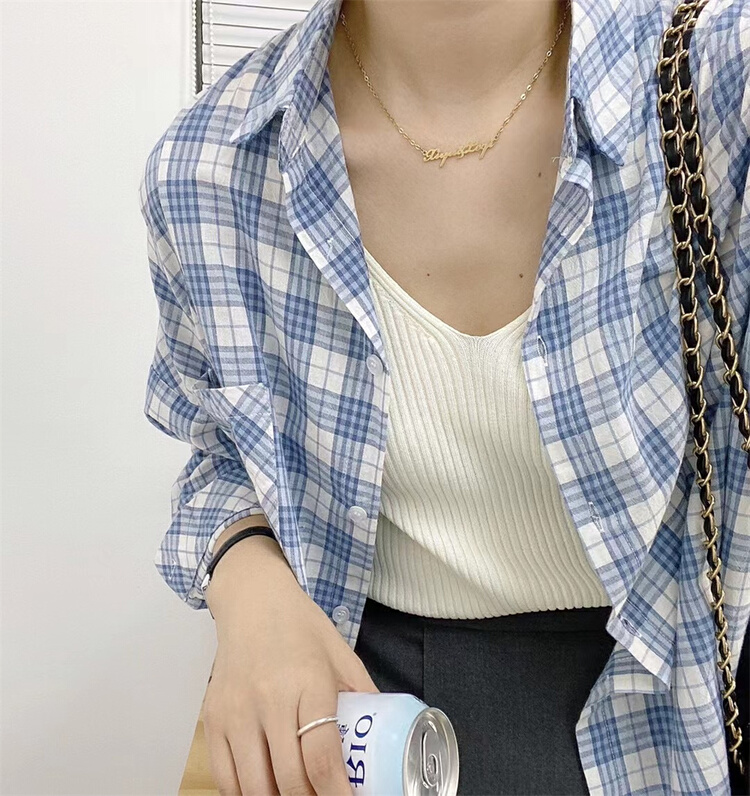 [magic Qiqi] Plaid loose comfortable shirt ys1-998# ll
