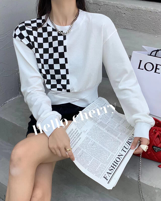 New year in early spring! [meet chelizi] design sense stitched plaid shirt ff057# L