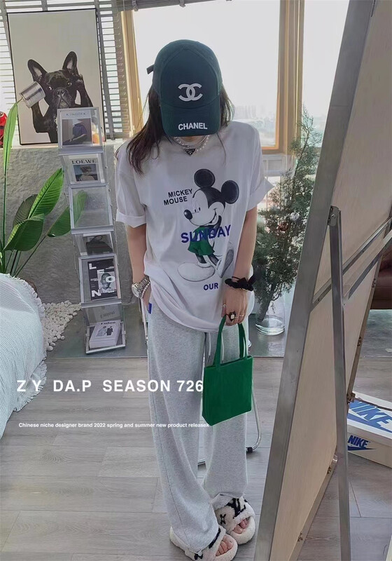 [didi] Korean versatile Mickey pattern short sleeve T-shirt 5128# ozq