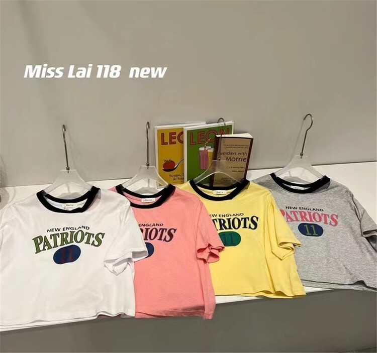 [HH & miss Lai] crew neck lettered short sleeve T-shirt 118# L