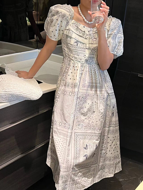 [Za] Vintage cashew blossom lady dress 10556# LSL