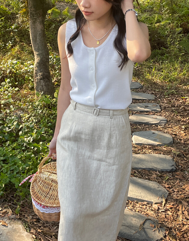 [Hello September] U-neck wool cardigan vest (25% wool included) h2311# CLS