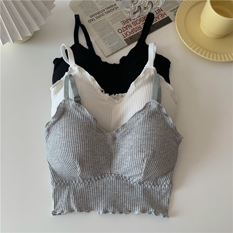 [blue show] Korean version fungus edge elastic suspender beautiful back underwear 766# LSW
