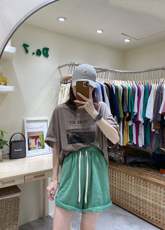 New in early summer! [da. 7] comfortable drawstring elastic waist casual shorts 8879# LSL