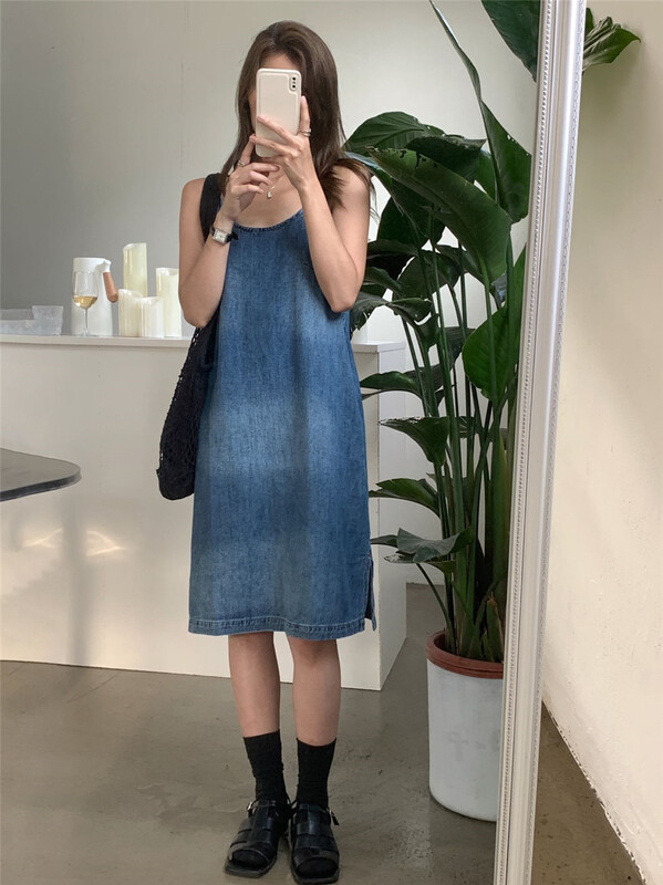 [clean space] vintage and versatile fashion suspender dress ys1-28822# CLS
