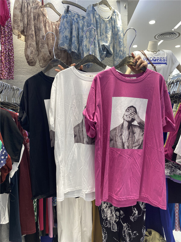 [al] Korean loose figure print short sleeve T-shirt 6311# lwy