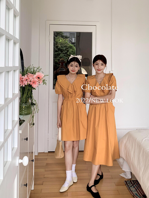 [chocolate] Korean age reducing versatile dress (with belt) 20043# ll