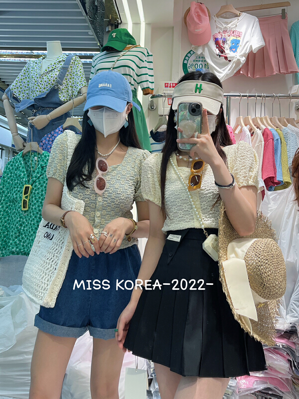 goods in stock! New in early summer! [Miss Korea] fashionable and versatile hollow out blouse 6526# HBx
